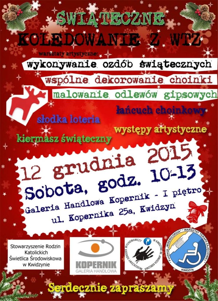 Plakat zapraszający do udziału w kiermasz świątecznym
