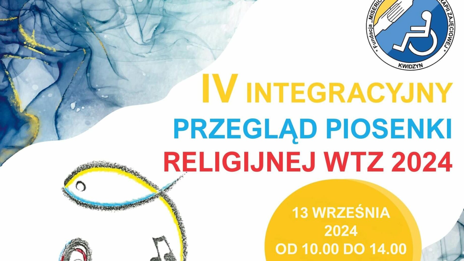 Plakat informujący o IV Integracyjnym Przeglądzie Piosenki Religijnej