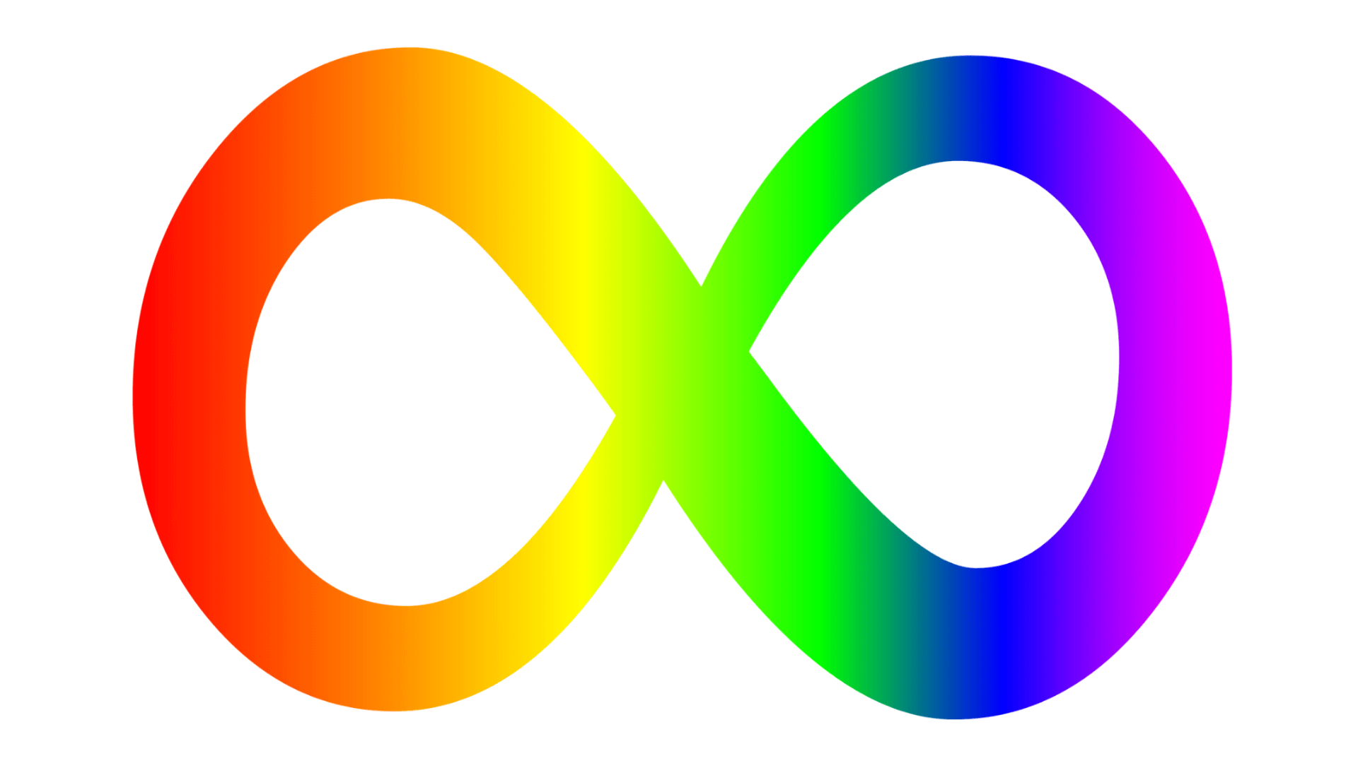 Tęczowy symbol nieskończoności symbolizujący neuroróżnorodność